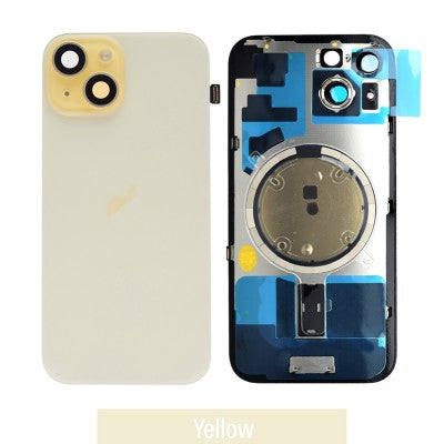 Brown Rear Cover Glass with Camera Lens Glass and Magsafe Magnet for iPhone 15-Yellow Brown Rear Cover Glass with Camera Lens Glass and Magsafe Magnet for iPhone 15-Yellow